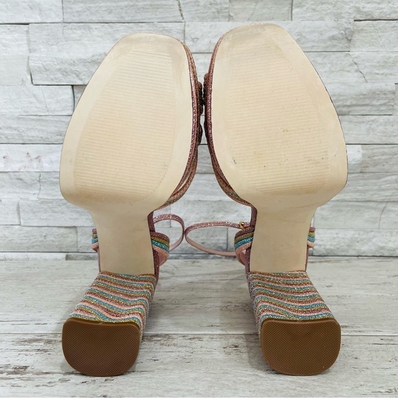 Steve Madden Women’s Laurel Rainbow Glitter Platform Sandals Ankle Strap Size 10 - Picture 10 of 14
